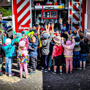 Brandschutzerziehung im Kindergarten St. Georg in Schwabelweis